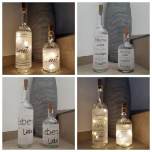 Flaschen beleuchtet